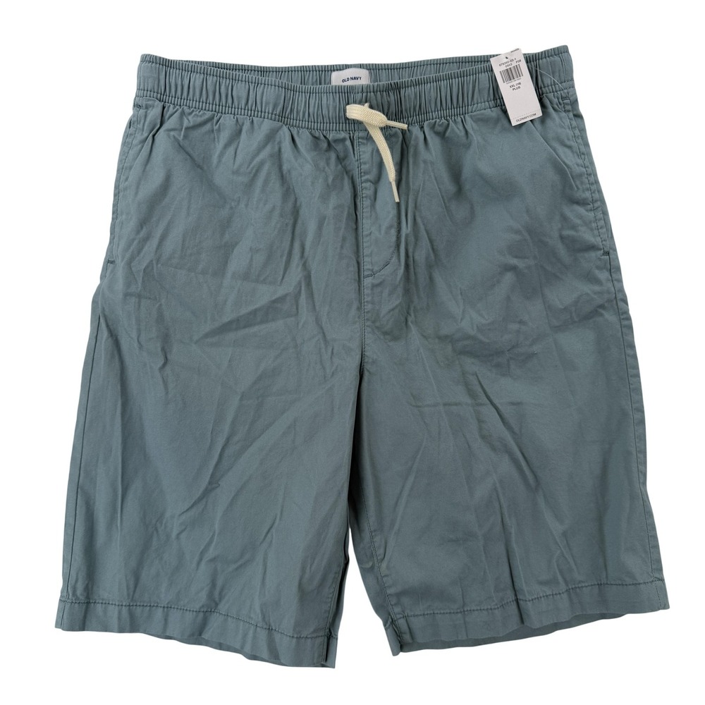 Old Navy Shorts Womens 18 Blue Chino Twill Elastic Waist Drawstring Plus Size